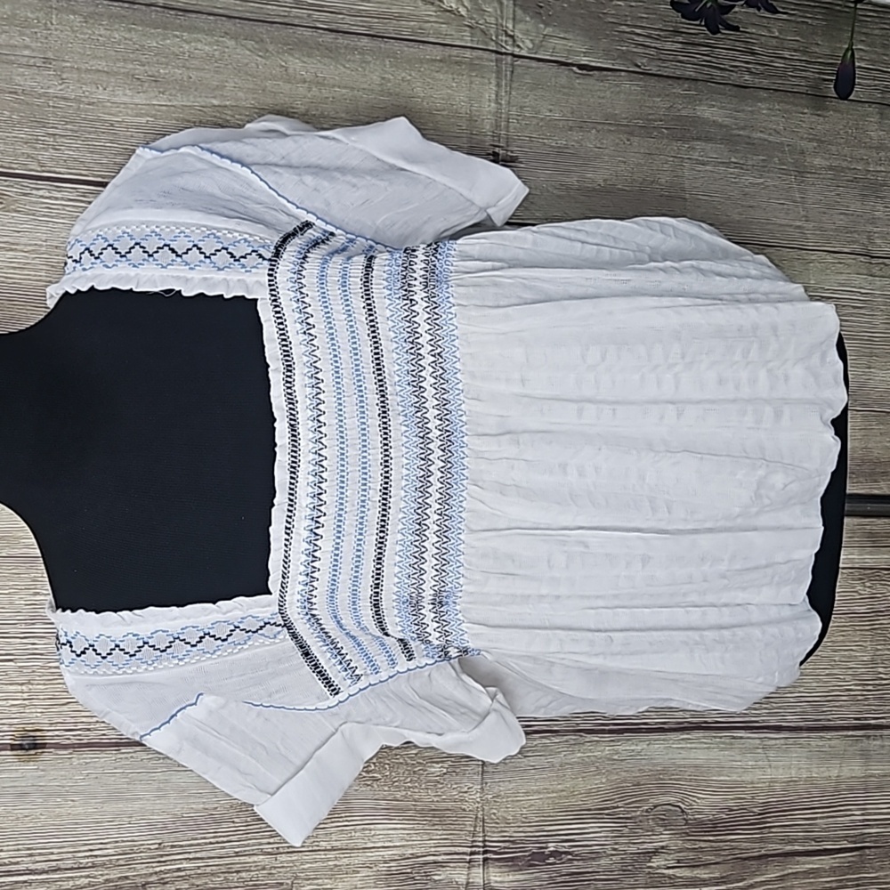 Free People White Cropped Top Sz Large